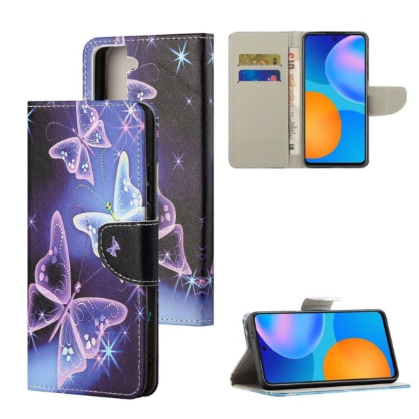 Wonderland Samsung Galaxy S21 Flip etui - Sparkle Butterfly Purple