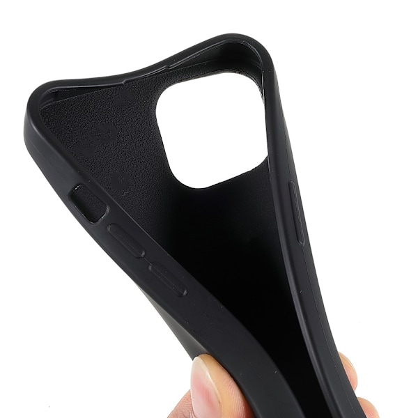 iPhone 13 6,1 tommer blødt, fleksibelt, mat, beskyttende bagcover til mobiltelefon med skulderrem - Sort Black