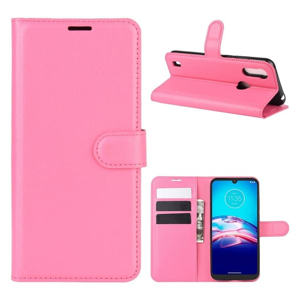 Classic Motorola Moto E6s (2020) flip etui - Rose Pink