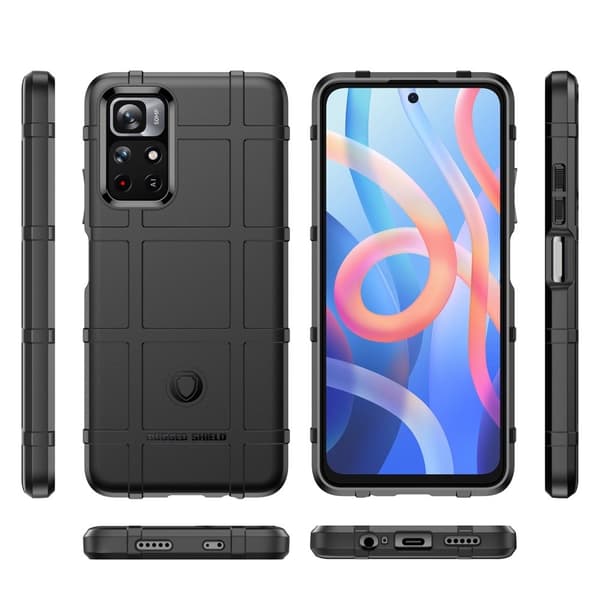 Rugged Shield Etui Xiaomi Redmi Note 11T 5G - Svart Black