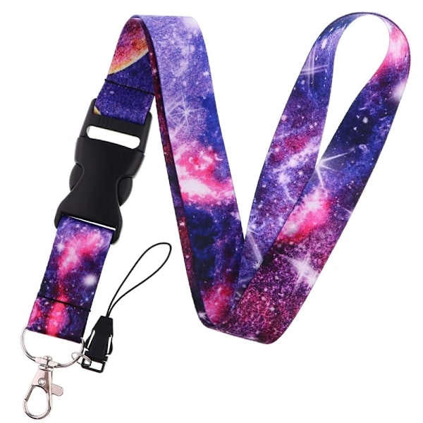 Universellt nyckelband i stjärnhimmelsstil - Lila Magenta Nebulosa Lila