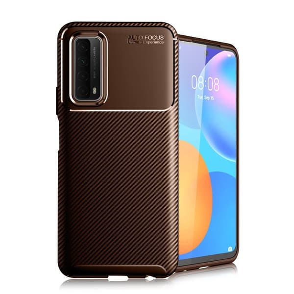 Carbon Shield Huawei Y7A / Huawei P Smart 2021 kotelot - Ruskea Brown