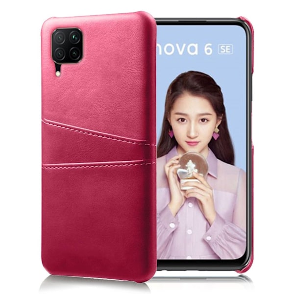 Huawei P40 Lite / Huawei Nova 6 SE skal med korthållare - Rosa Rosa