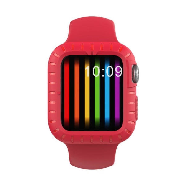 Apple Watch Series 5 44mm kestävä silikonikehys - Punainen Red