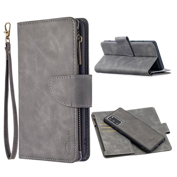 Premium Lommebok Samsung Galaxy Note 20 Flippetui - Grå Silver grey