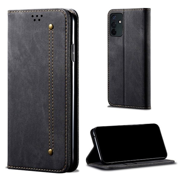 Jeans Samsung Galaxy Quantum 2 / Samsung Galaxy A82 5G flip etui - Sort Black