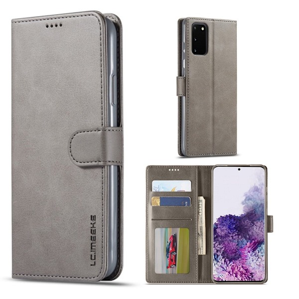 LC.Imeeke läder Samsung Galaxy S20 fodral - Silver/Grå Silvergrå