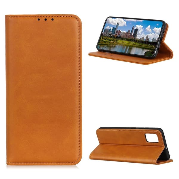 Wallet-style ægte Læder Flipcase til Samsung Galaxy S20 Fe 5G / 20 Fe - Brun Brown