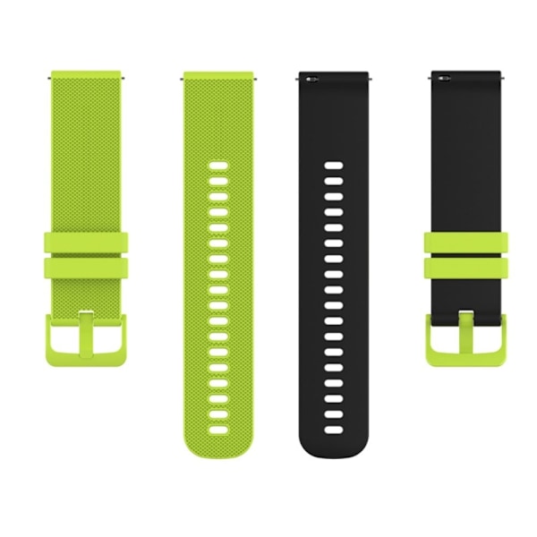 22 mm klockarmband i silikon för Garmin-klocka - Ljusgrön / Svart Grön