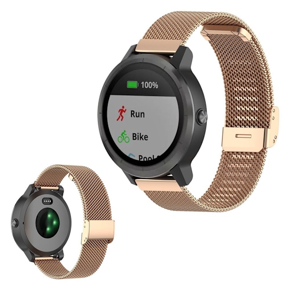 Garmin Vivoactive 3 / Venu / Vivomove 3 / Forerunner 245 / 645 staineless stål klockarmband - rosa guld Rosa