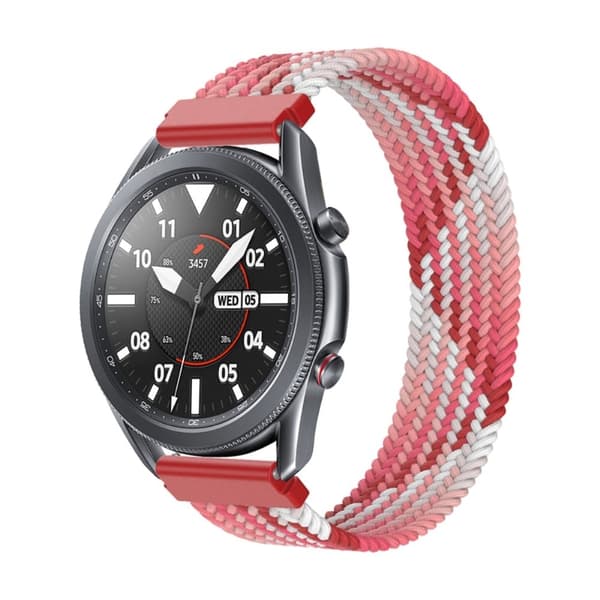Elastinen nailon kellohihna Samsung Galaxy Watch 4:lle - Mansikanpunainen Koko: M Red