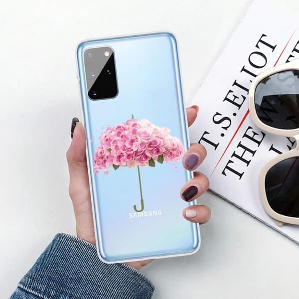 Deco Samsung Galaxy A31 kotelot - Kukka Sateenvarjo Pink