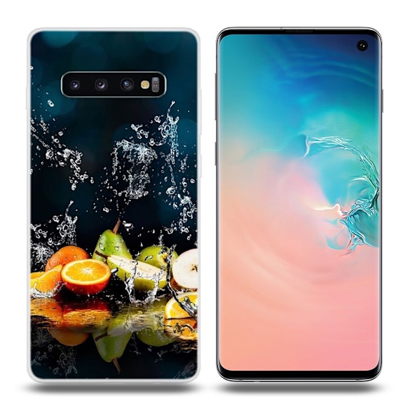 Samsung Galaxy S10 Plus mønstret etui - Frugt Multicolor