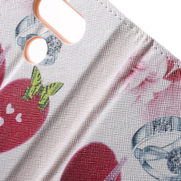 Holberg LG G5 Nahkakotelo Korttitaskuilla - Punainen Sydän Ja Eiffel Torni Multicolor