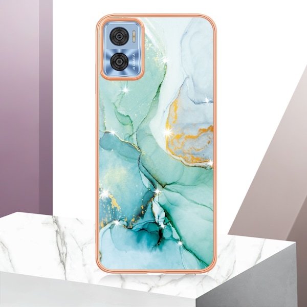 Marble Motorola Moto E22 / E22i Suojakotelo - Vihreä Marble Green