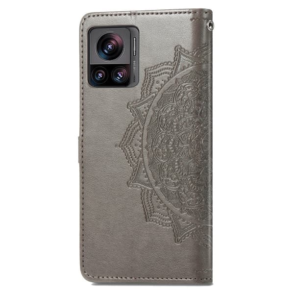 Mandala Motorola Edge 30 Ultra / X30 Pro Flip Etui - Grå Silver grey