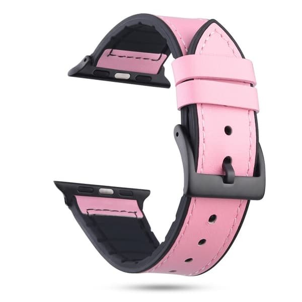 Apple Watch Series 4 44mm ægte læder Urrem - Lyserød Pink