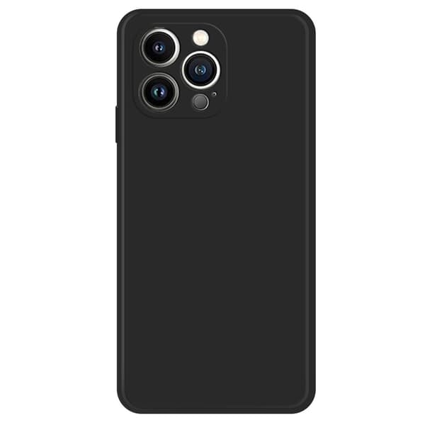 Avfasat gummerat droppskydd för iPhone 15 Pro - Svart Svart
