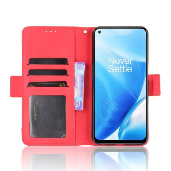 Modernt OnePlus Nord N200 5G fodral med plånbok - Röd Röd