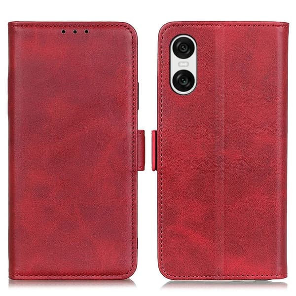 Sony Xperia 10 VI læderetui med pung - Rød Red