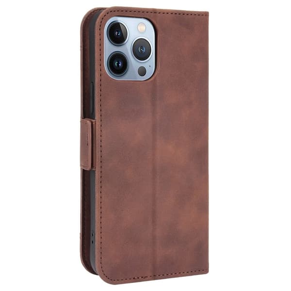 Stilig Læretui med Lommebok til iPhone 14 - Brun Brown