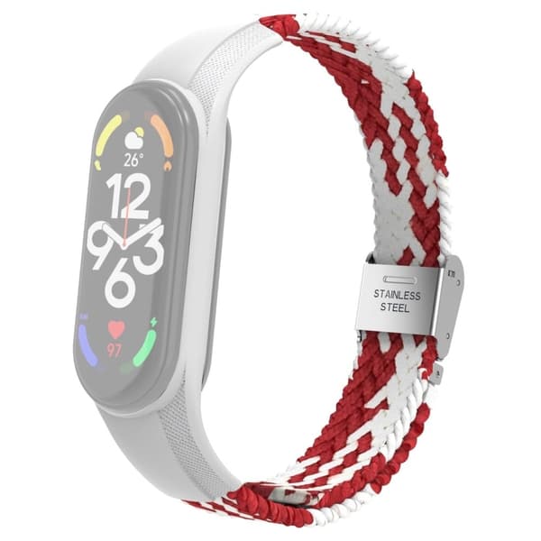 Xiaomi Mi Band 7 klockarmband i nylon - Röd / Vit multifärg