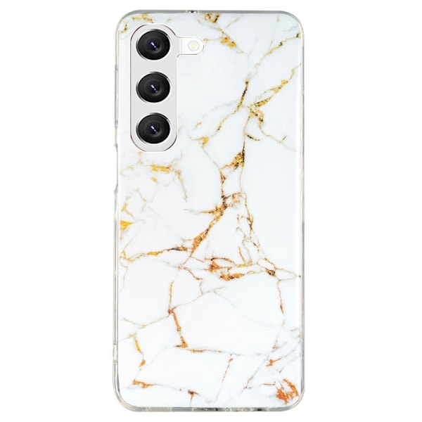 Marmormotiv Samsung Galaxy S23 skal - Vit Vit
