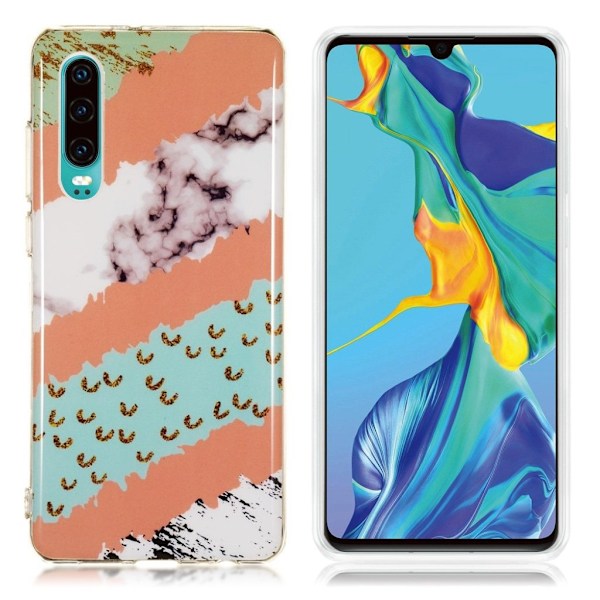 Huawei P30 marmor mønster etui - Model J Multicolor