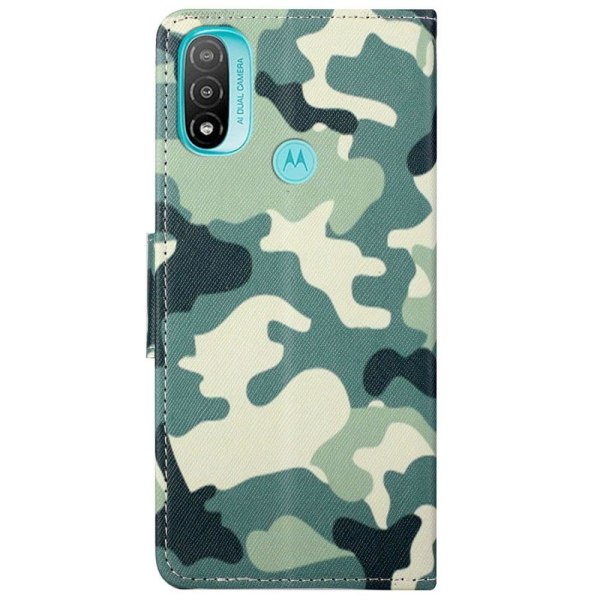 Wonderland Motorola Moto E30 / E20 / E40 Flip Etui - Camouflage Green