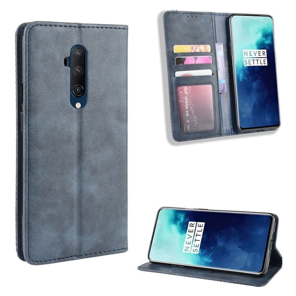 Bofink Vintage läder OnePlus 7T Pro fodral - Blå Blå