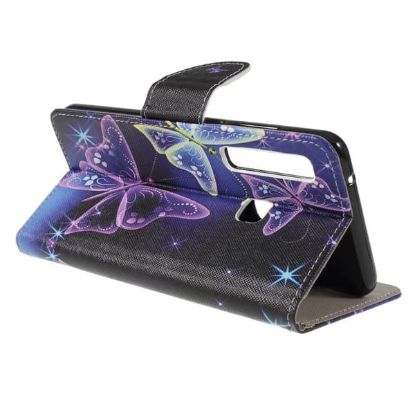 Samsung Galaxy A9 (2018) kryds tekstur læder flip etui - Sommerfugle Multicolor