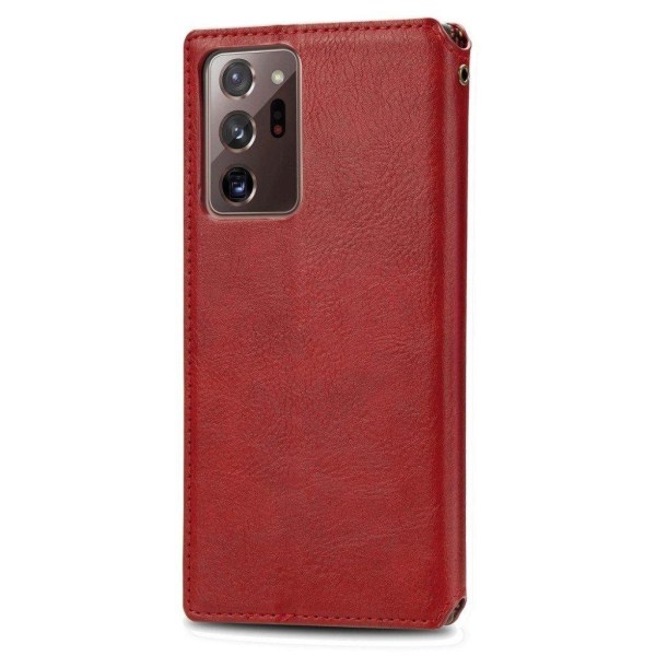 Læder Etui med A Stilfuldt Rhombus Tryk til Samsung Galaxy Note 20 Ultra 5G / Note 20 Ultra - Rød Red