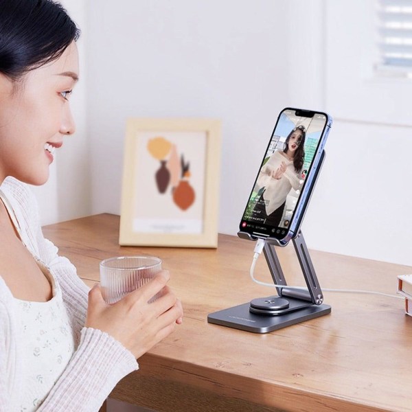 Universal rotatable phone stand desktop holder Black