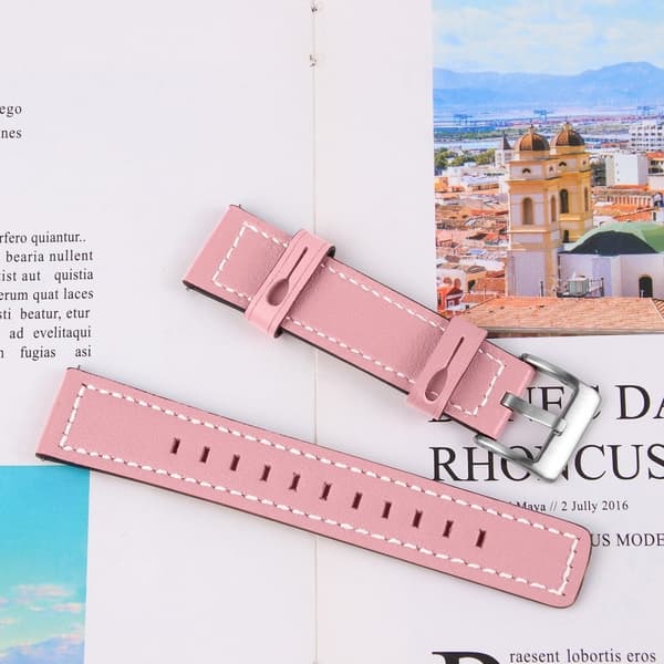 Amazfit GTS / GTR 42mm urrem i okselæder - Lyserød Pink