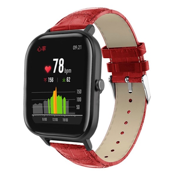 Amazfit GTS krokodille ægte læder Urrem - Rød Red