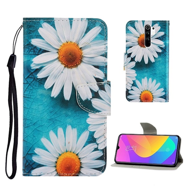 Wonderland Xiaomi Redmi 9 Flip etui - Hvid blomst Multicolor