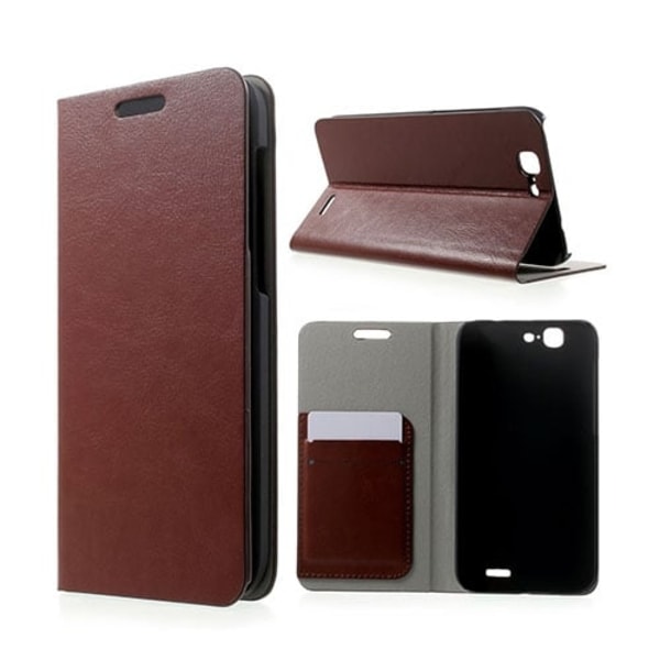 Mankell Huawei Ascend G7 Lær Flipp Etui - Brun Brown