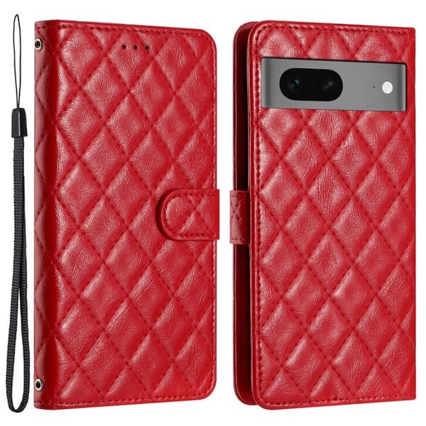 Funktionelt Google Pixel 7 rombe etui med pung Red