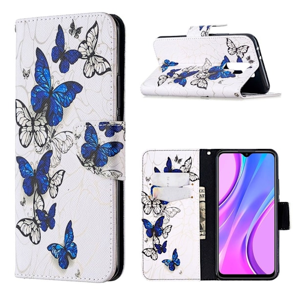 Wonderland Xiaomi Redmi 9 Flip etui - Smuk sommerfugl White