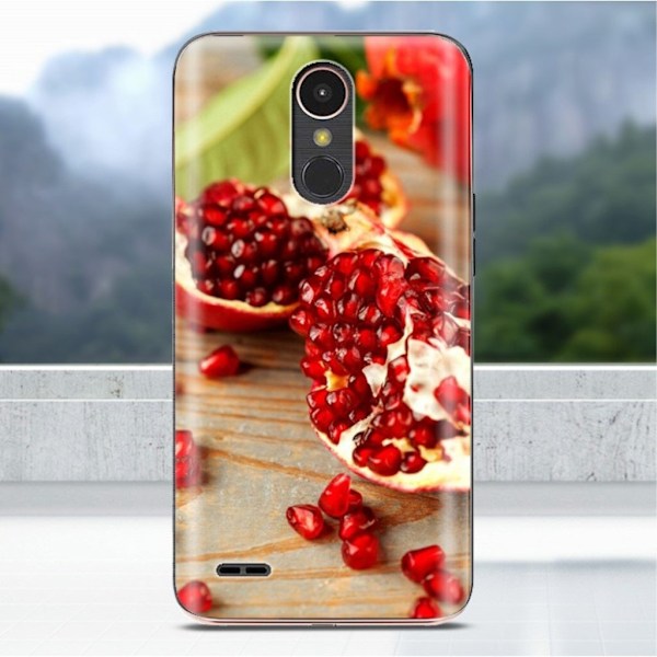 LG K10 2017 softlyfit præget TPU-etui - Rødt Granatæble Red