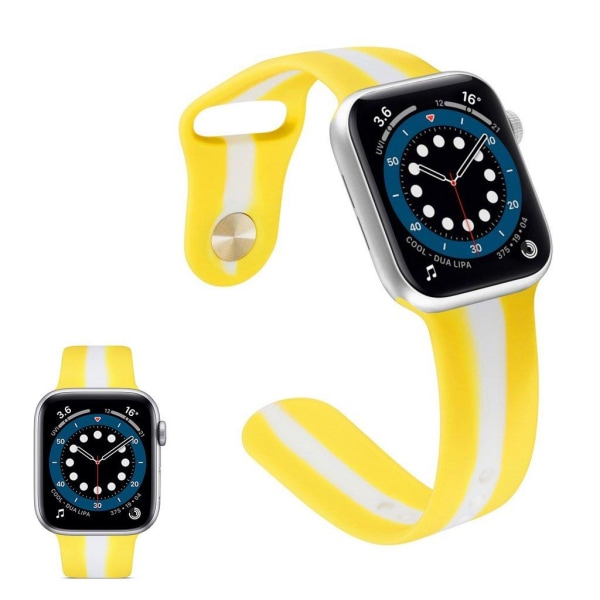 Apple Watch 40mm color stripe silicone watch strap - Yellow Gul