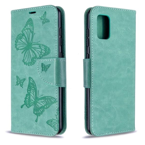 Butterfly Samsung Galaxy A31 Etui - Grøn Green