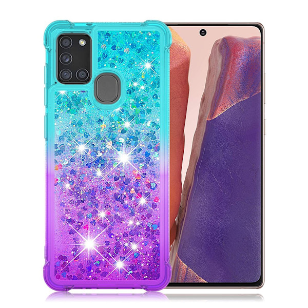 Princess Samsung Galaxy A21s Cover - Cyan / Lilla Purple