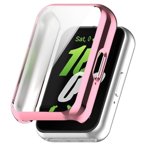 Samsung Galaxy Fit3 Watch Frame Case Electroplating Fully Wrapped Flexible Watch Cover - Lyserød Pink