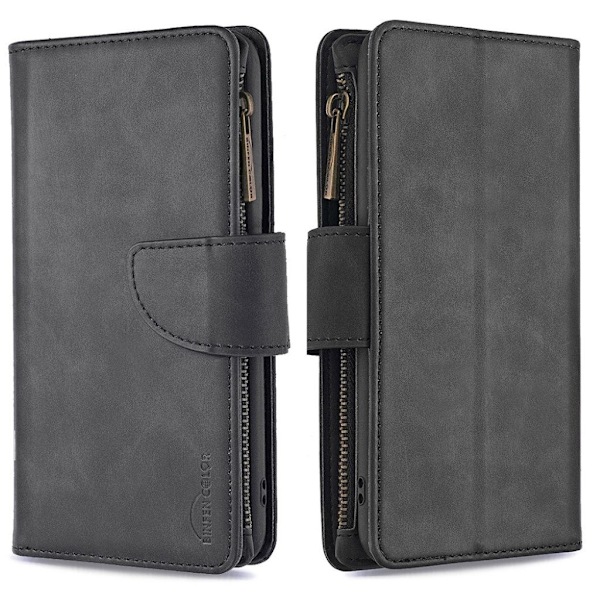 Premium lompakko iPhone 12 Pro / iPhone 12 tapauksessa - Musta Black