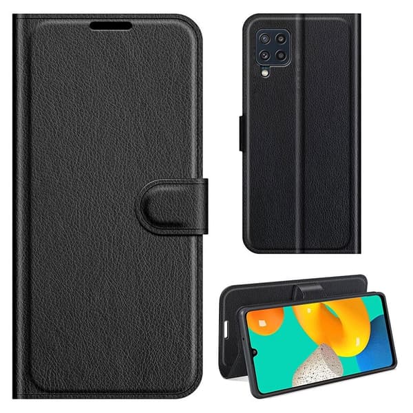 Classic Samsung Galaxy M32 Läppäkotelo - Musta Black