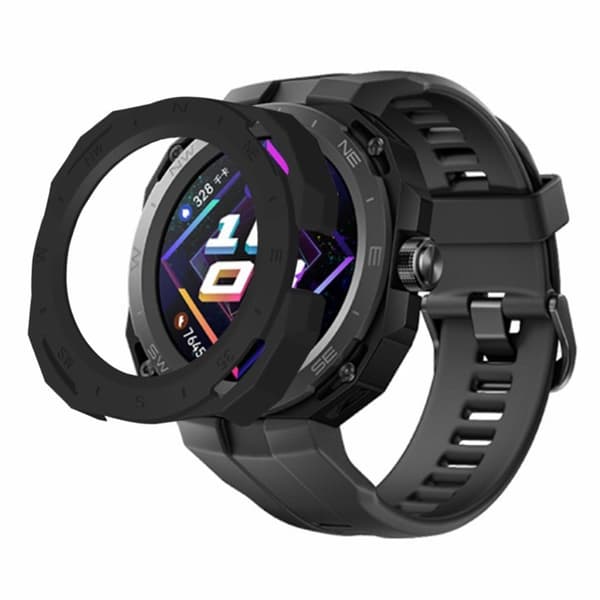 Huawei Watch GT Cyber Hard Watch Frame Hollow Protective Case Cover - Sort Black