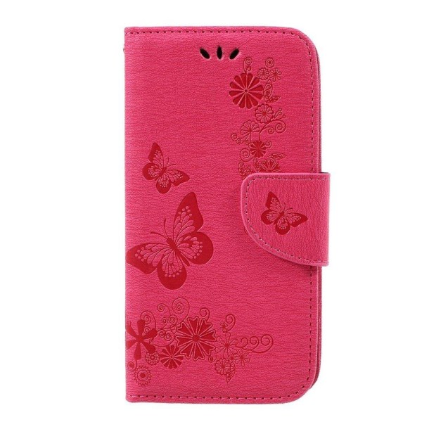 Huawei Honor 8 Lite Kuviollinen Nahkakotelo Lompakko - Kuuma Pin Pink