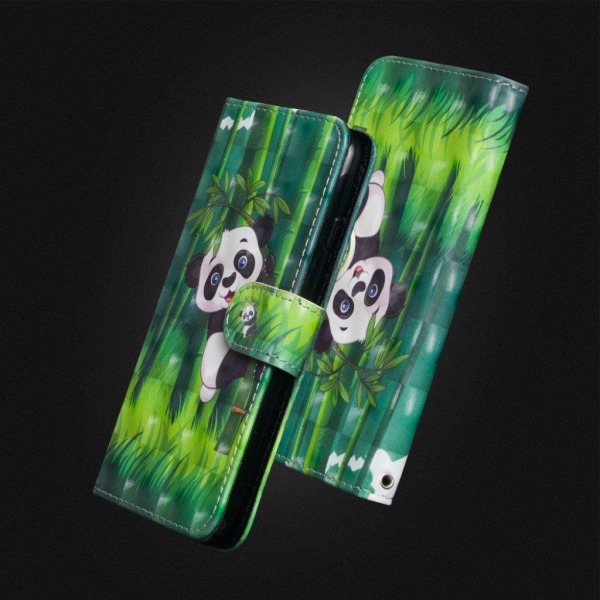 Huawei P20 Pro kuvioitu nahkainen suojakotelo - Panda Multicolor