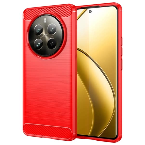 Carbon Flex Realme 12 Pro skal - Röd Röd